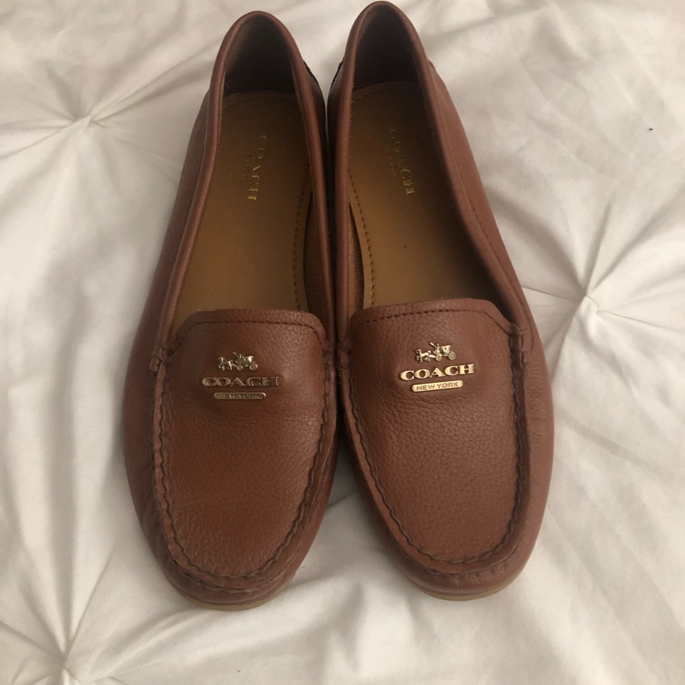 Tan Coach loafers